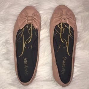 Sam & Libby pink flats with bow size 8
